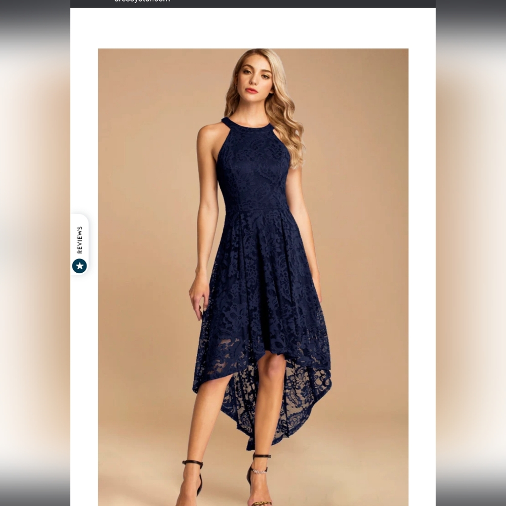 Lacy halter Hi-Lo dress